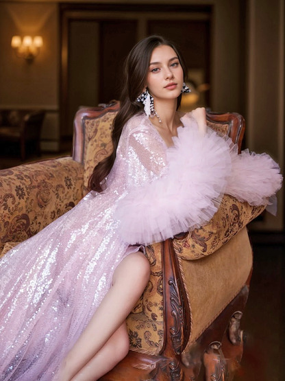 Estella Glint Sequin Robe & Nightgown Set