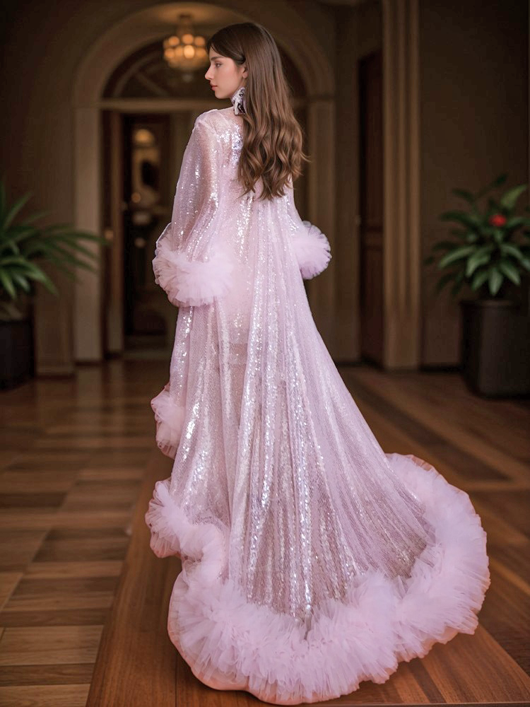 Estella Glint Sequin Robe & Nightgown Set