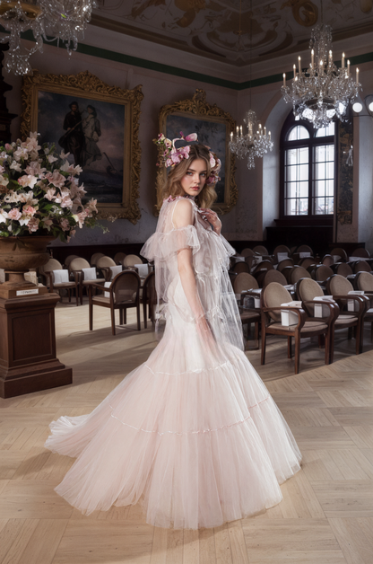 Cressida Cloud Tiered Tulle Robe