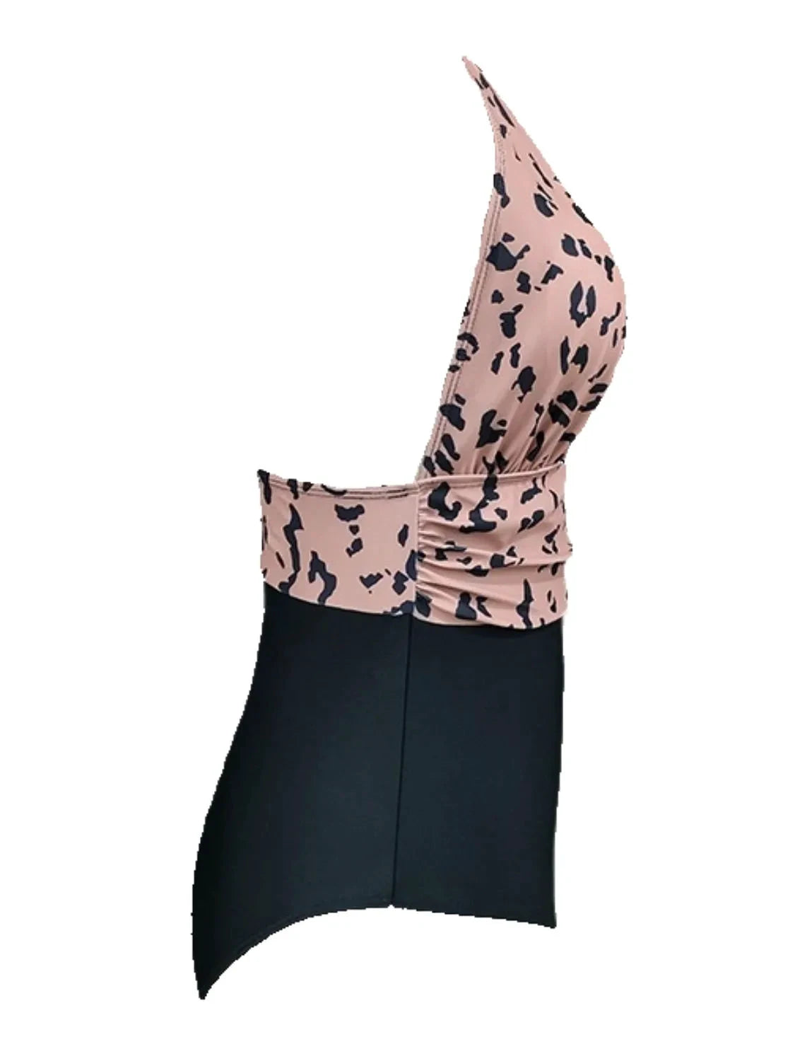 Full Size Leopard Halter Neck One-Piece Swimwear Plus Size by Trendsi
