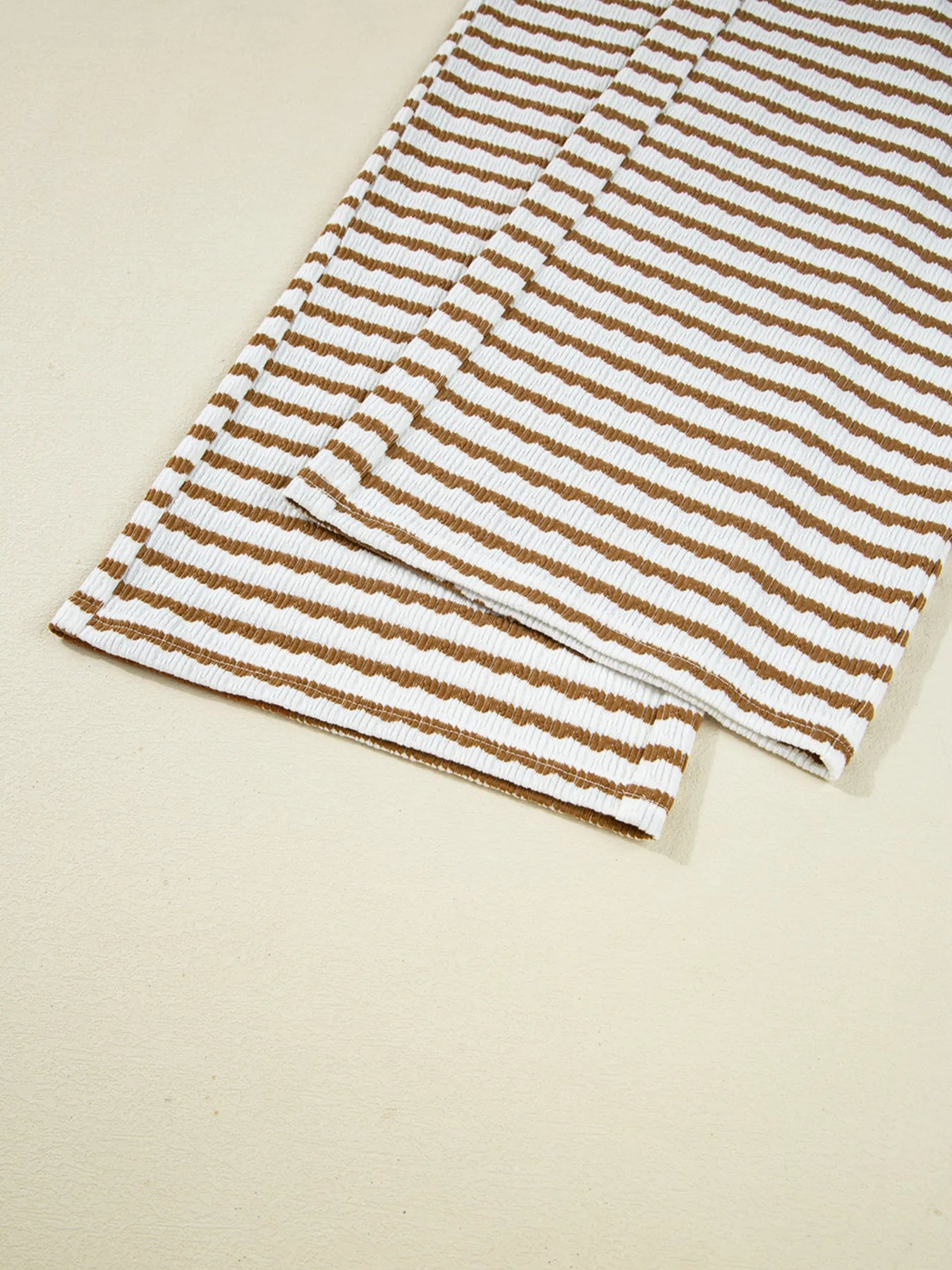 Stripe Collared Top and Drawstring Pant Set by Trendsi