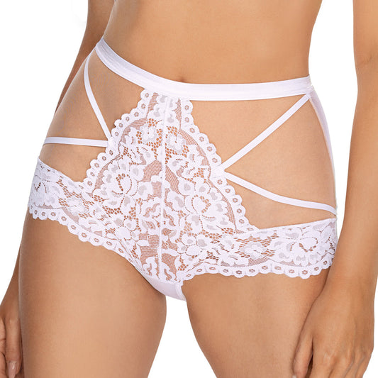 Sheer High-Waist Lace Boxer Brief Torfi White