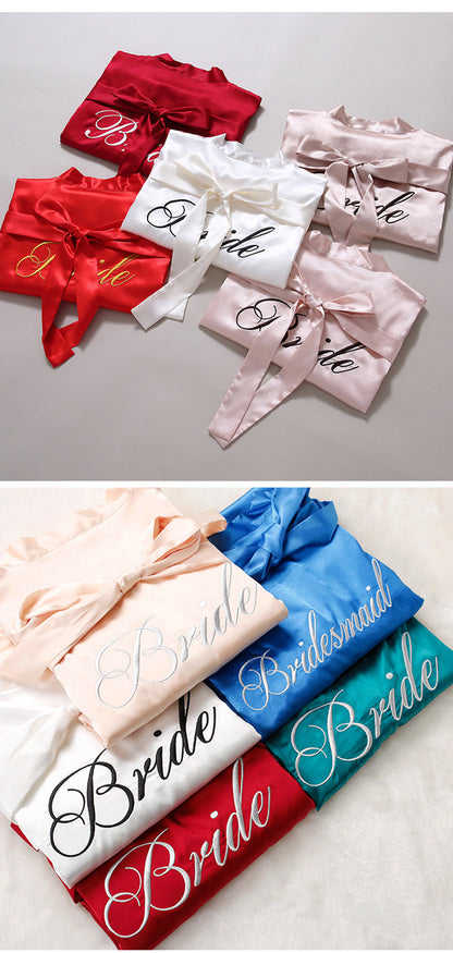 Before the Vows Personalized Satin Bridal Party Robe