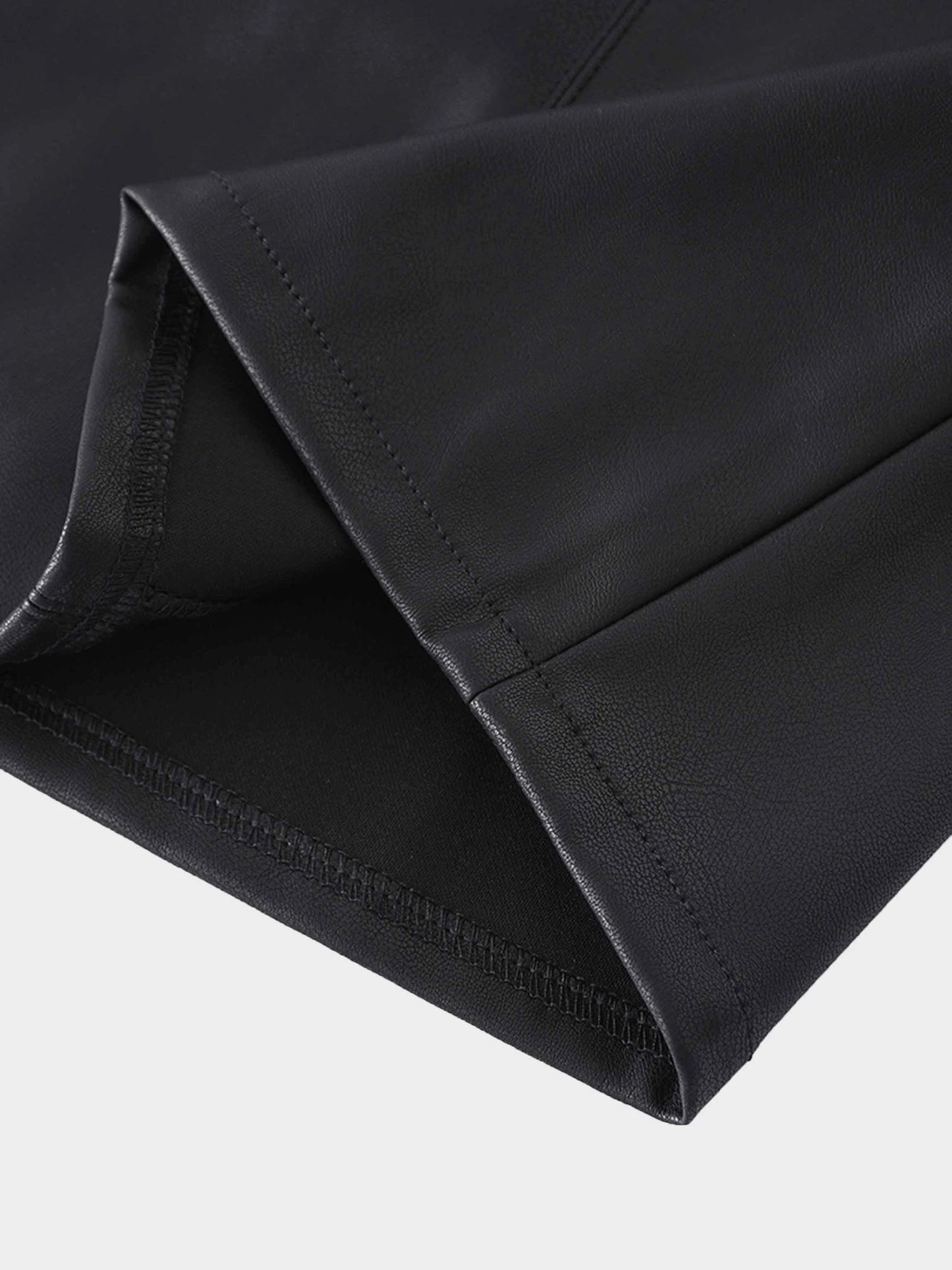 Faux Leather Seamed Jumper - Black by MIRAGE