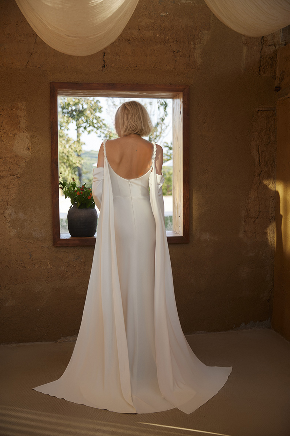 Isabeau Promise Draped Satin Wedding Gown