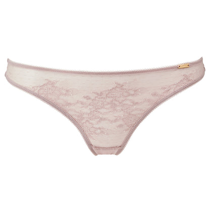 Gossard Glossies Lace Mink Sheer Thong Panty