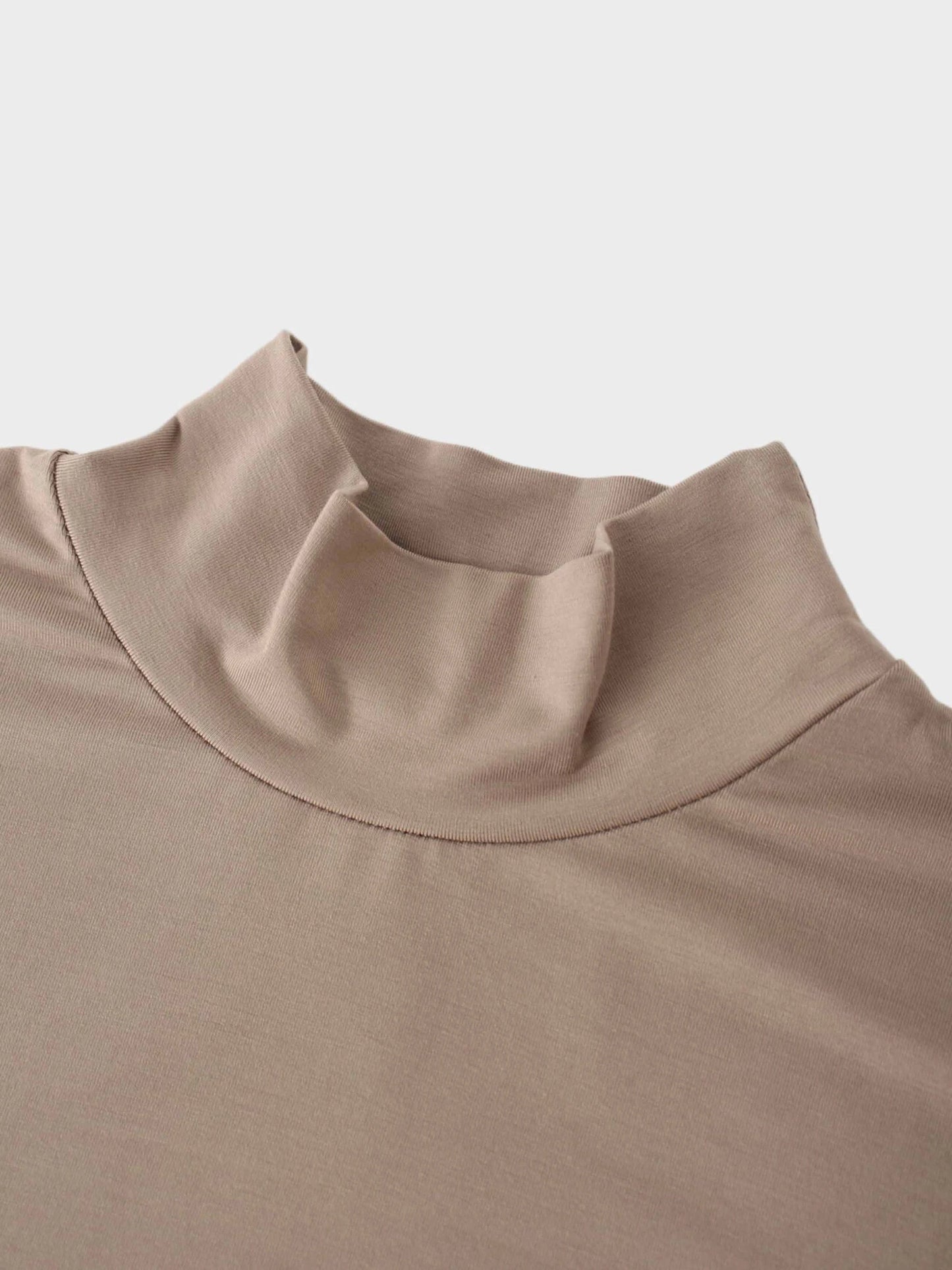 Modal Turtleneck Long Sleeve-Taupe by MELI
