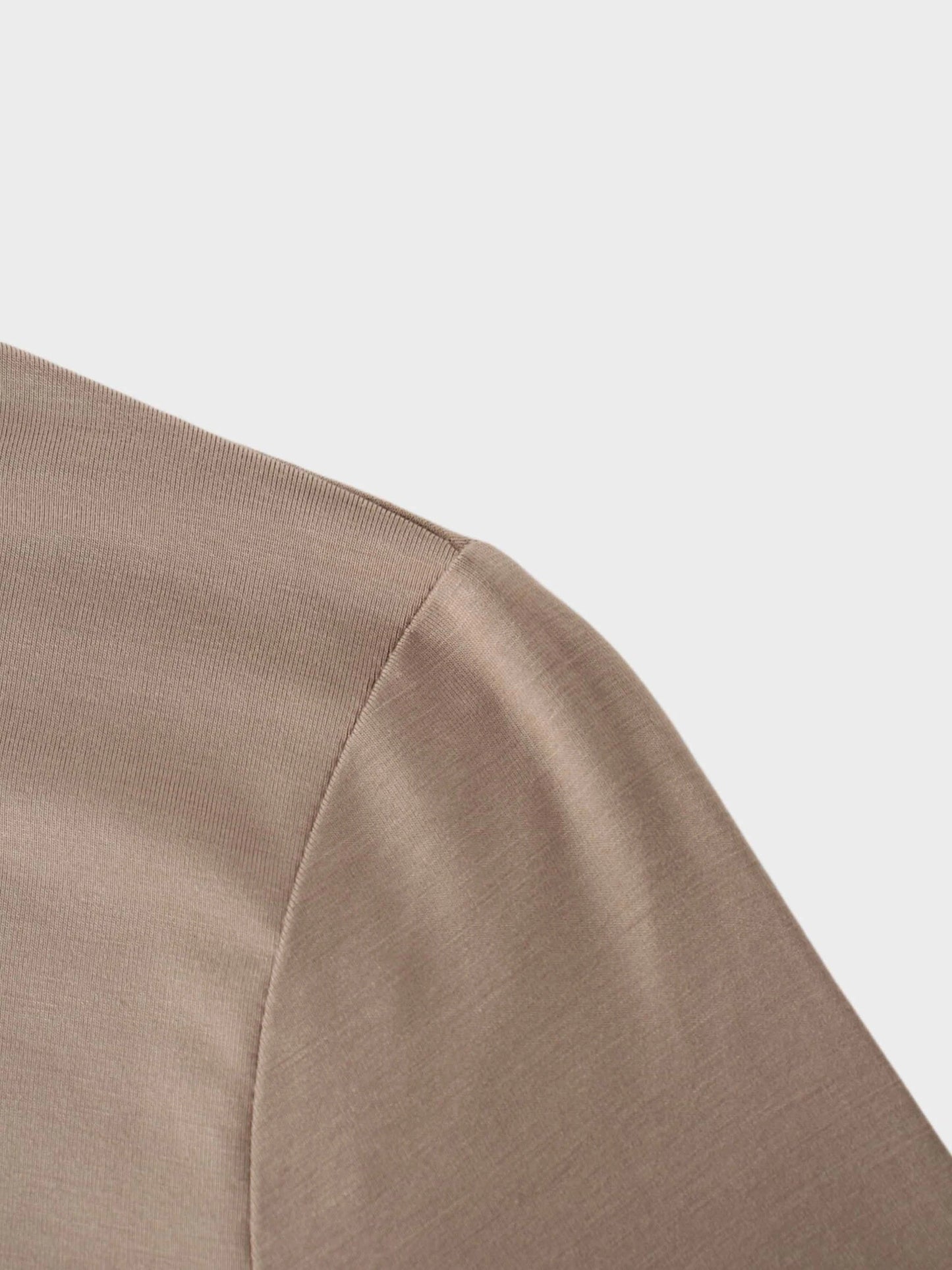 Modal Turtleneck Long Sleeve-Taupe by MELI