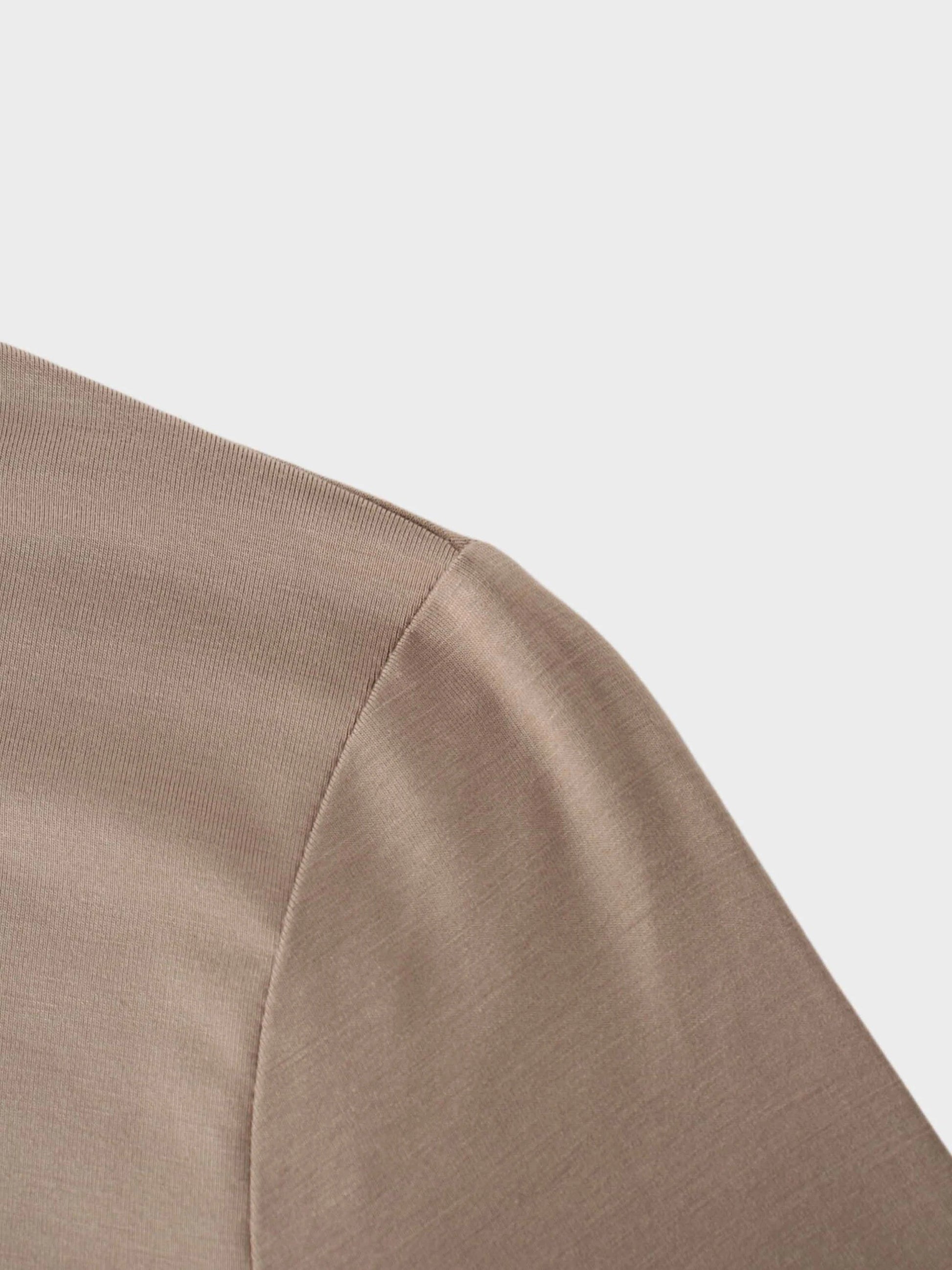 Modal Turtleneck Long Sleeve-Taupe by MELI