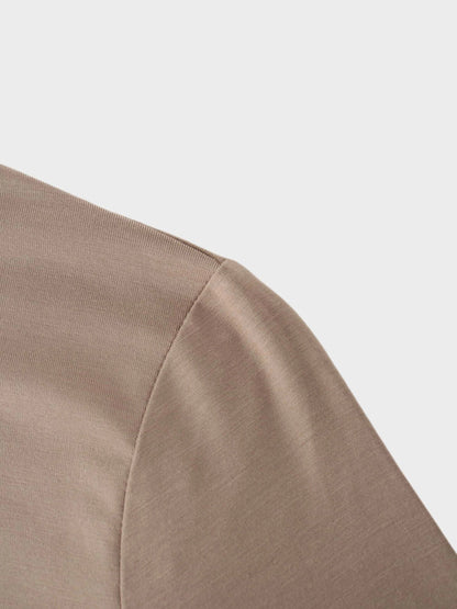 Modal Turtleneck Long Sleeve-Taupe by MELI