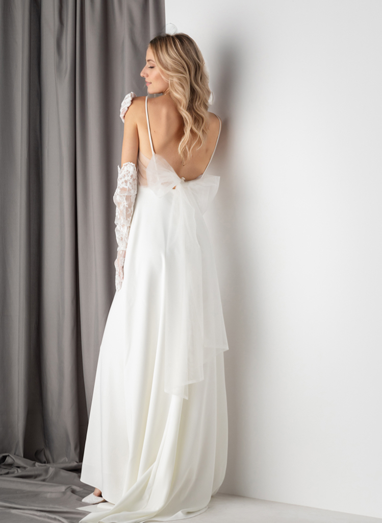Elara Devotion Bow-Back Satin Wedding Gown