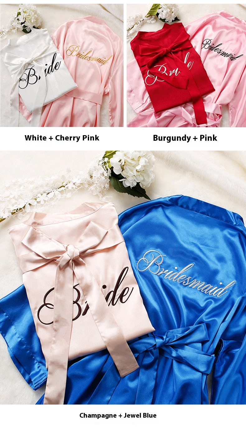 Before the Vows Personalized Satin Bridal Party Robe