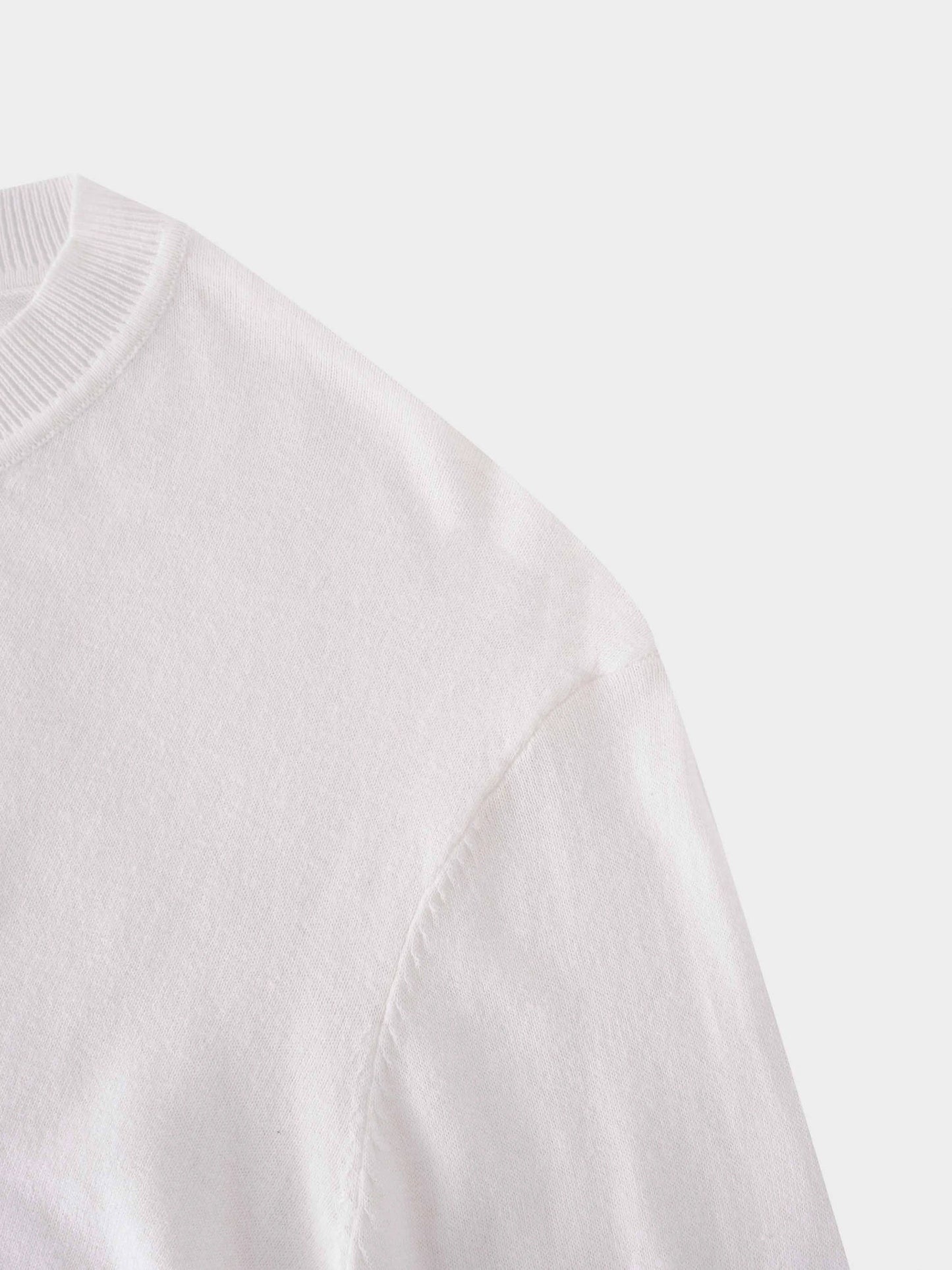 High V Lightweight Sweater-White by MELI