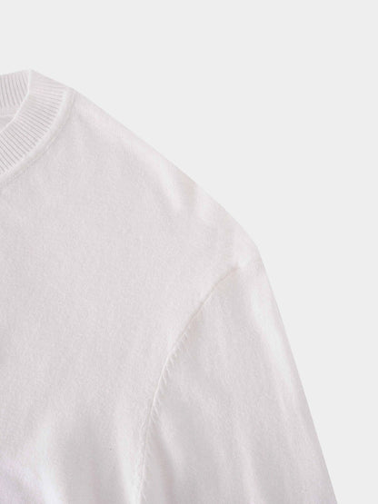 High V Lightweight Sweater-White by MELI