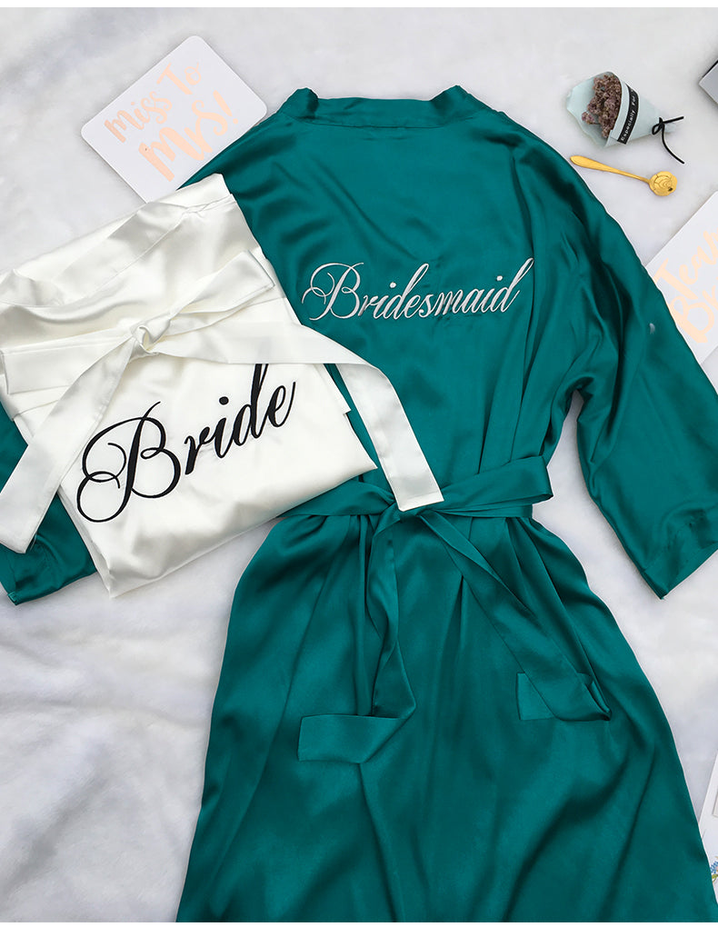 Before the Vows Personalized Satin Bridal Party Robe