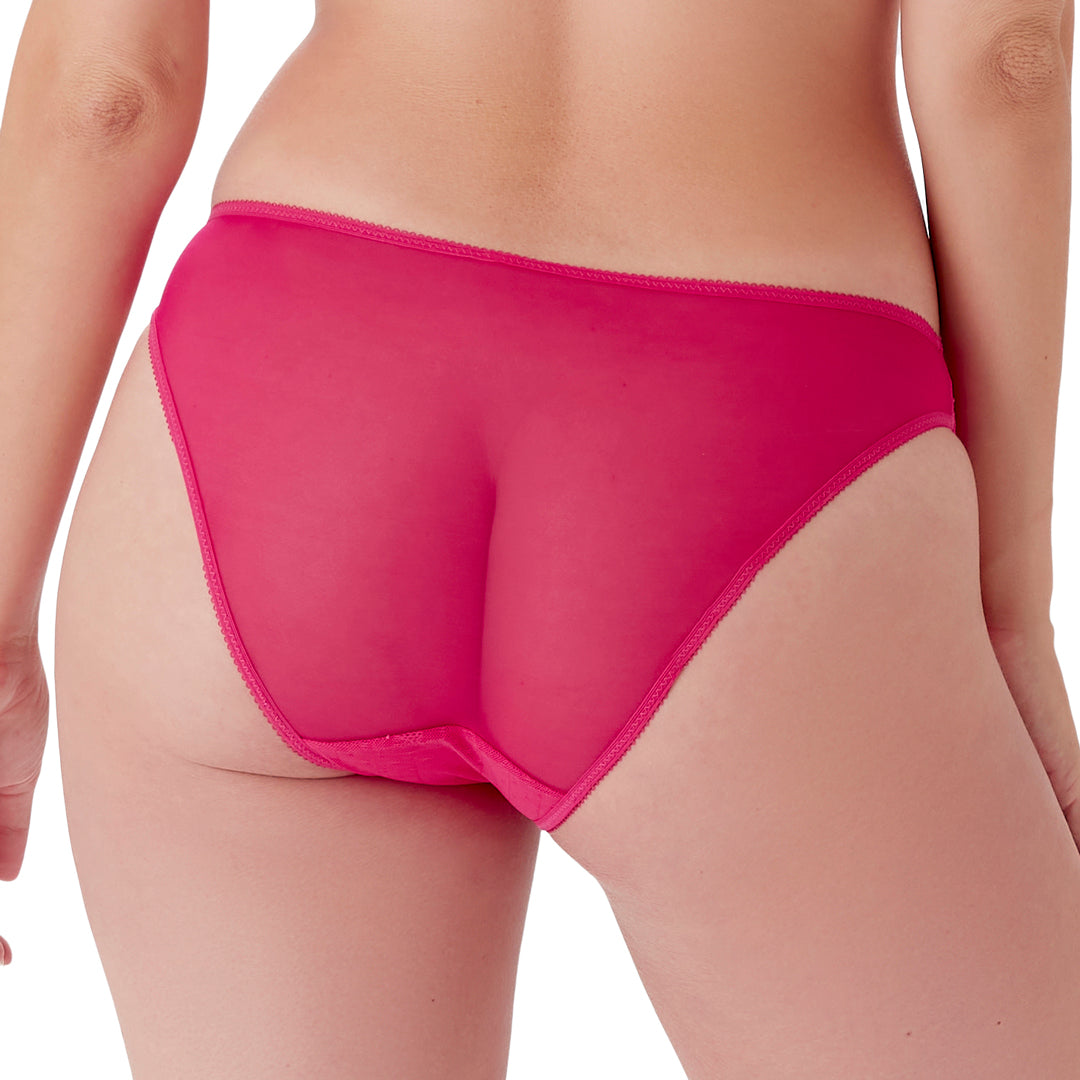 Gossard Glossies Lace Hot Pink Sheer Bikini Panty