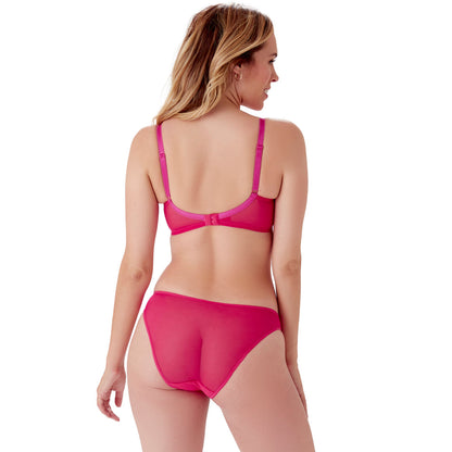 Gossard Glossies Lace Hot Pink Sheer Bikini Panty