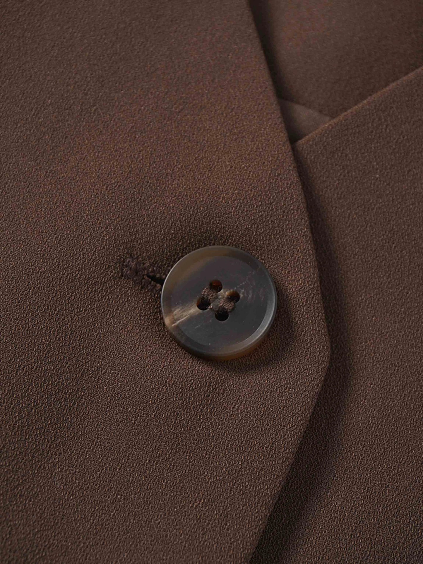 Button Down Crepe Vest-Brown by MEENA
