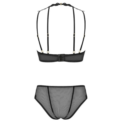 Sexy Sheer Demi Bra & Mesh Bikini Panty Set Majesty by NOIR HANDMADE