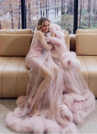 Lucienne Cloud Layered Tulle Robe Set