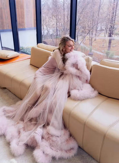 Lucienne Cloud Layered Tulle Robe Set