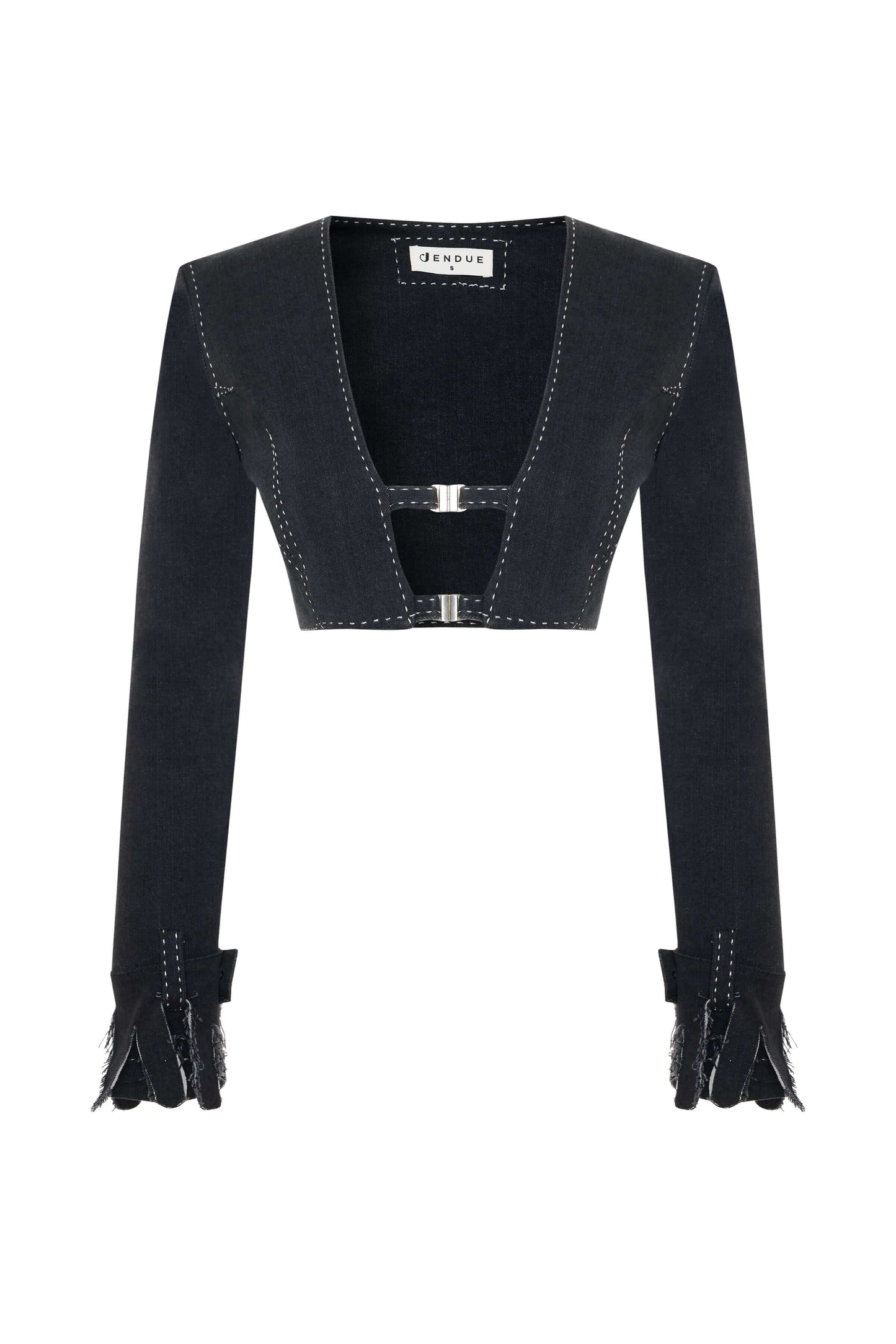 JENDUE Luciano Jacket - Cropped Black Denim Bolero
