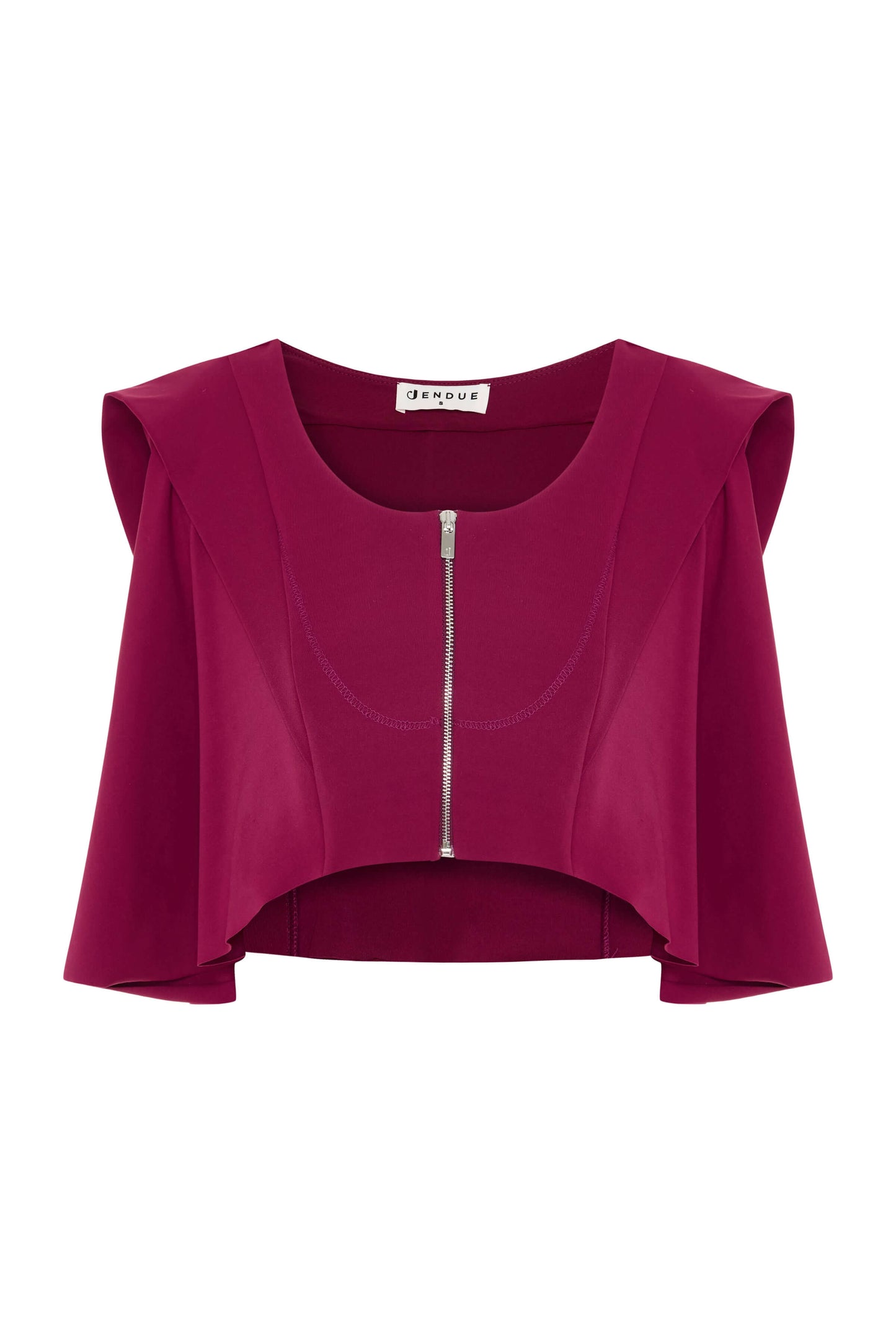 JENDUE Cècile Crop and Vest - Designer Zip-Up Bolero Top