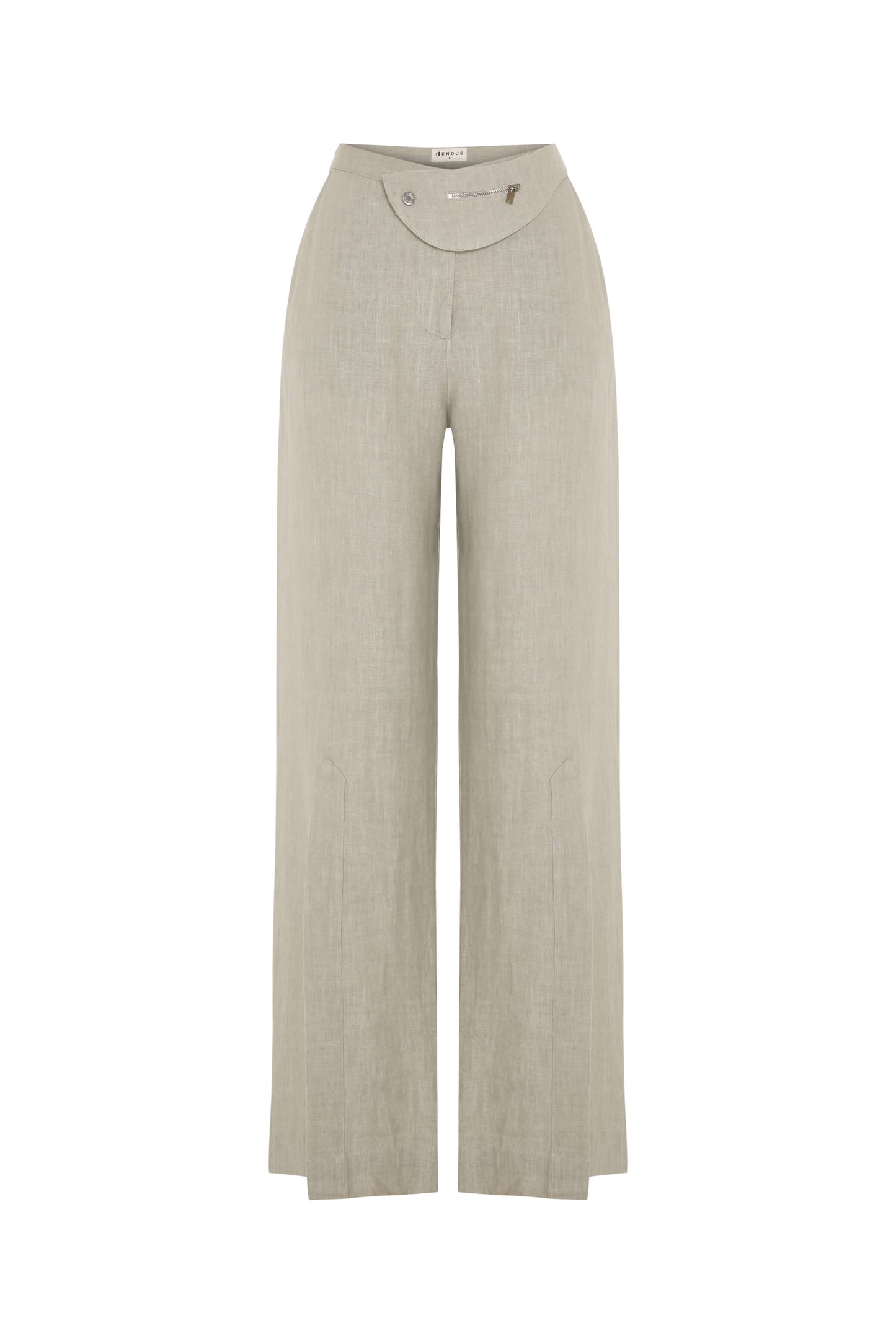JENDUE Lia Linen Pants- High-Waist Wide Leg Trousers