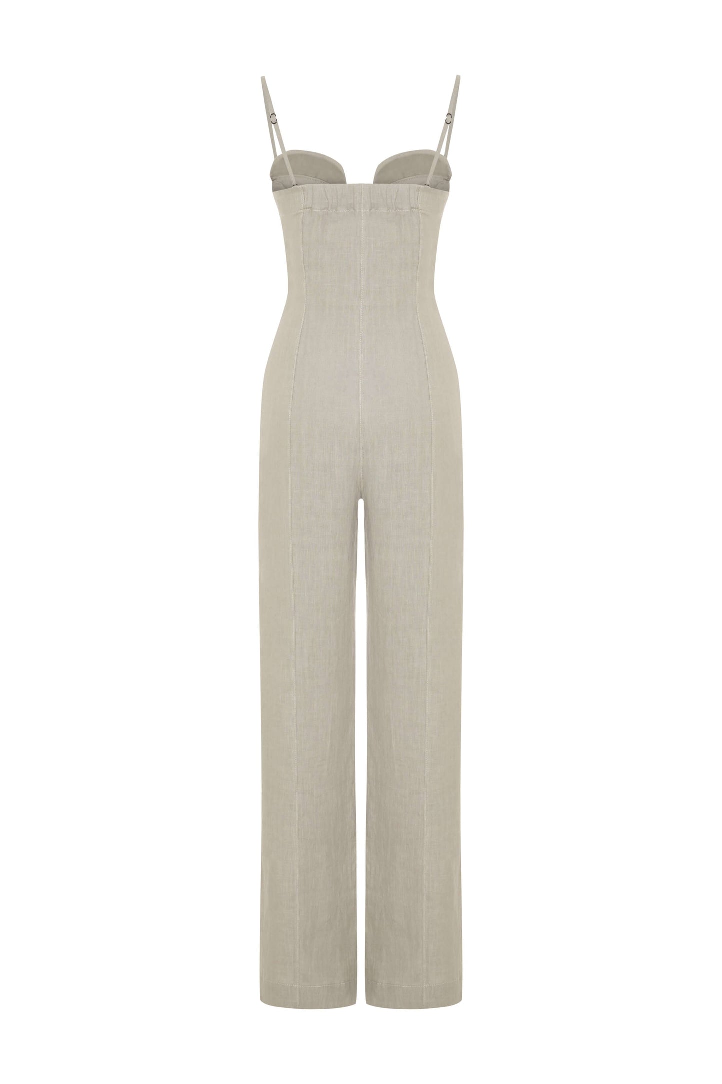 JENDUE Noè Jumpsuit - Linen Bustier Wide-Leg Jumpsuit