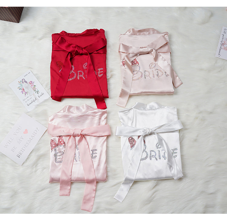 Before the Vows Personalized Satin Bridal Party Robe
