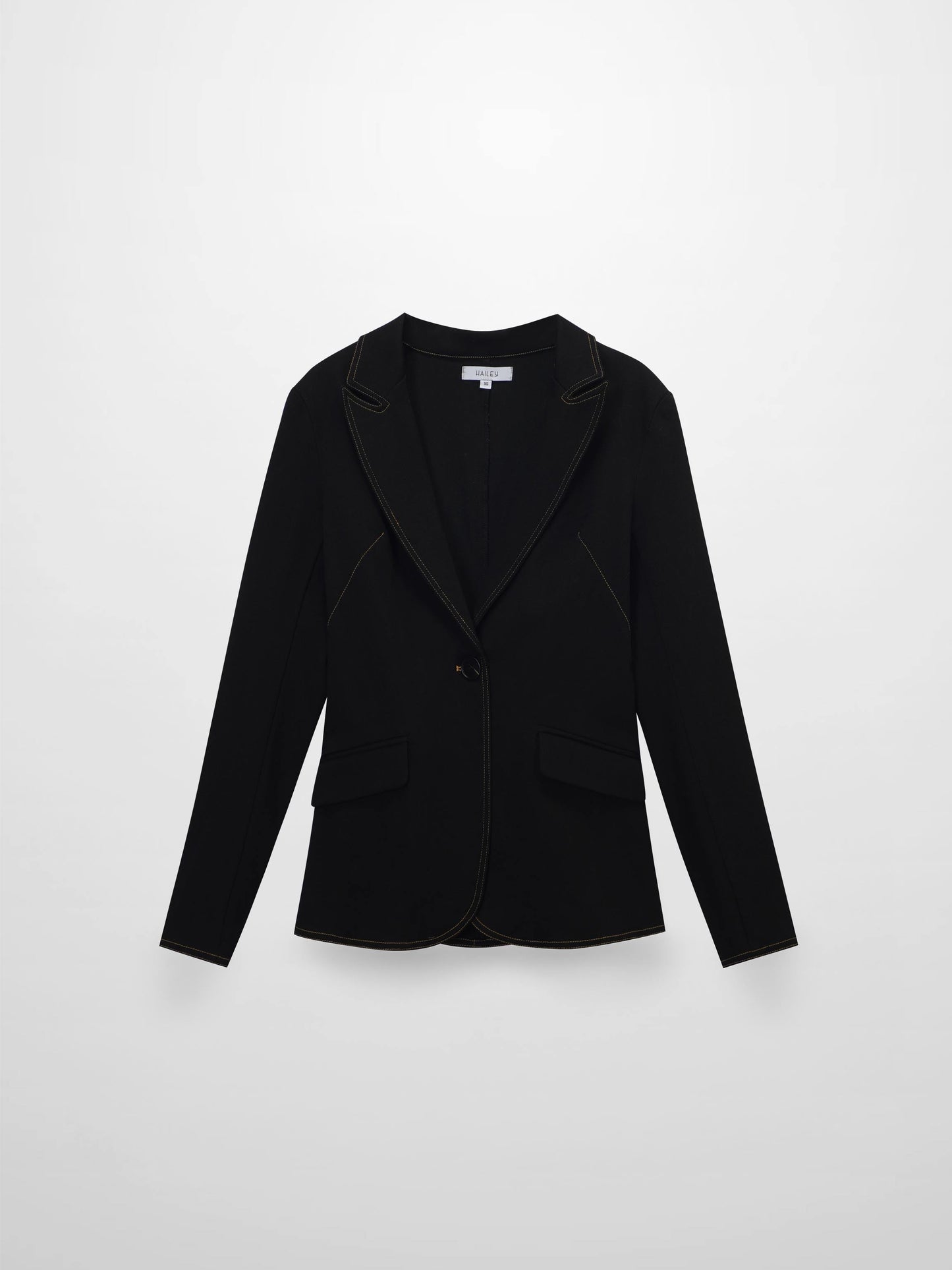 Stretch Denim Blazer-Black by HAILEY