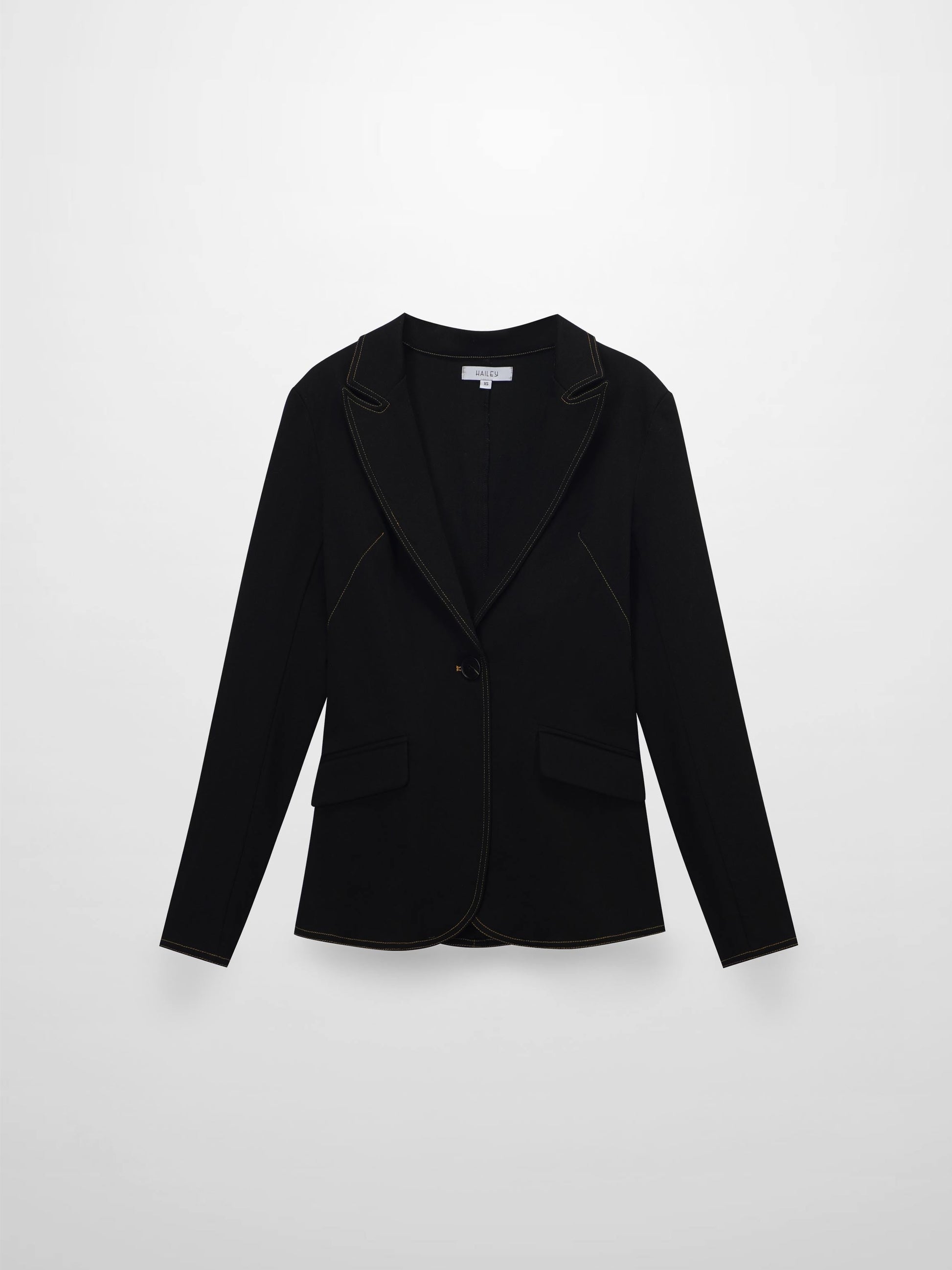 Stretch Denim Blazer-Black by HAILEY