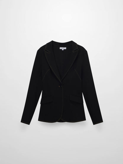 Stretch Denim Blazer-Black by HAILEY