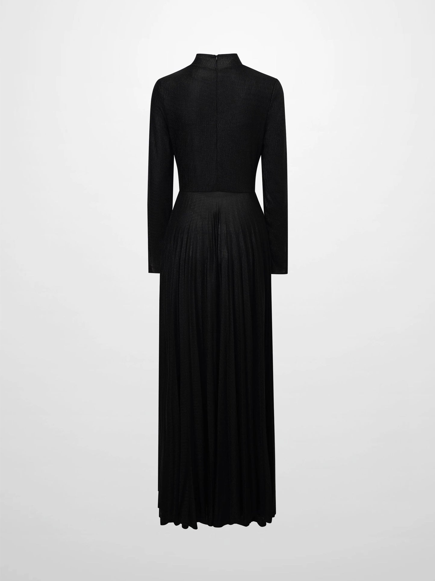 Pleat Bottom Stretch Maxi Dress-Black Shimmer by MEENA