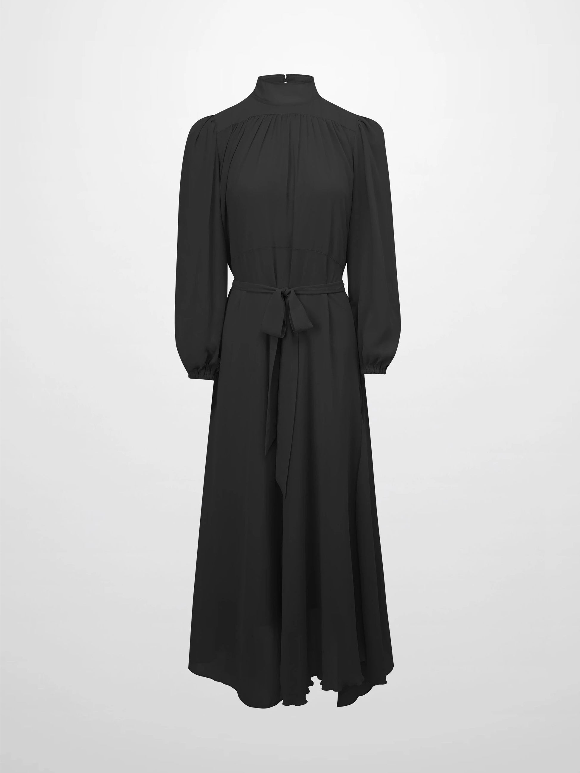 Asymmetrical Bottom Belted Dress-Black by Stella & Rose