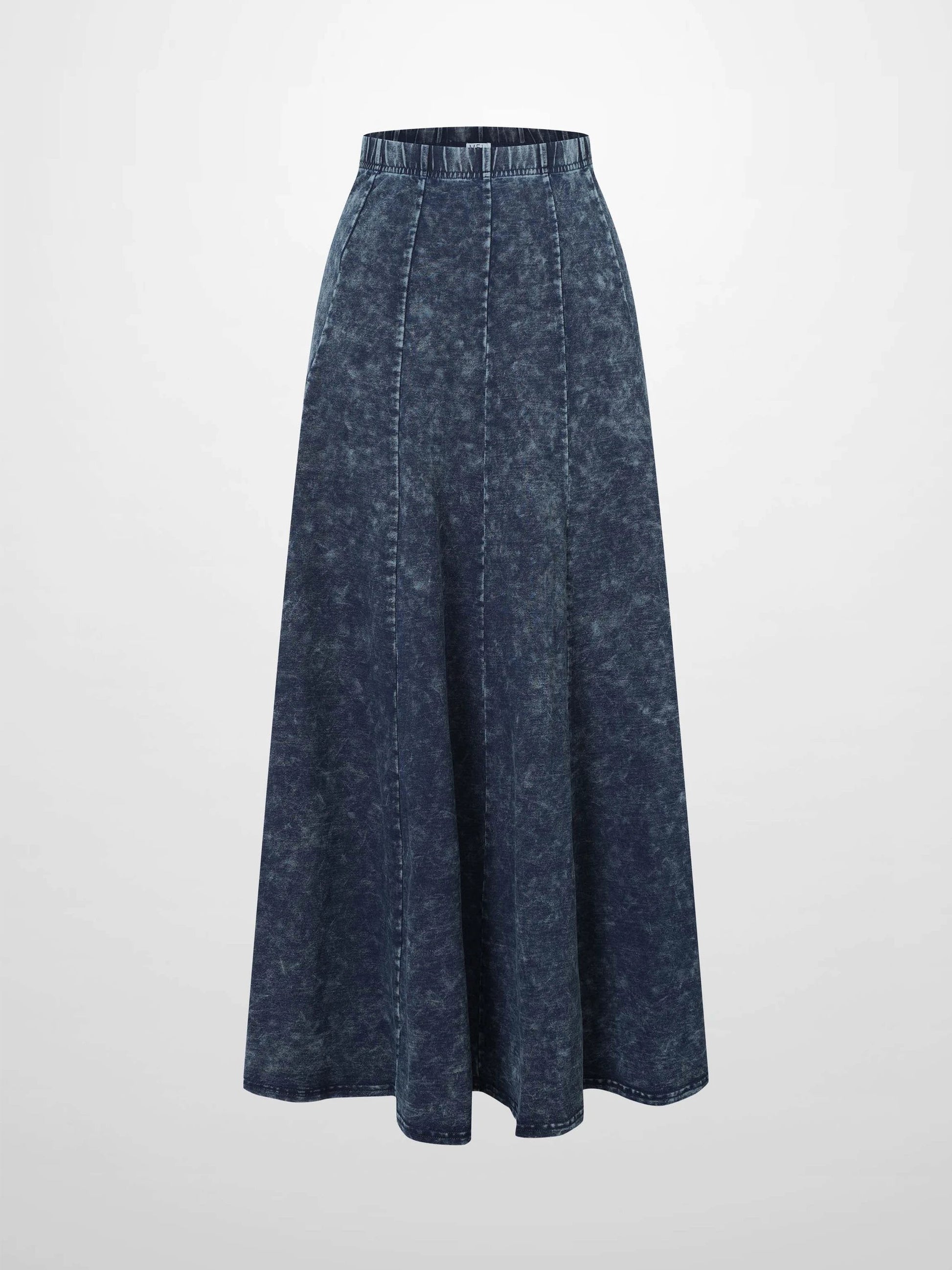 Paneled Flare Skirt 37"-Blue Wash by MELI