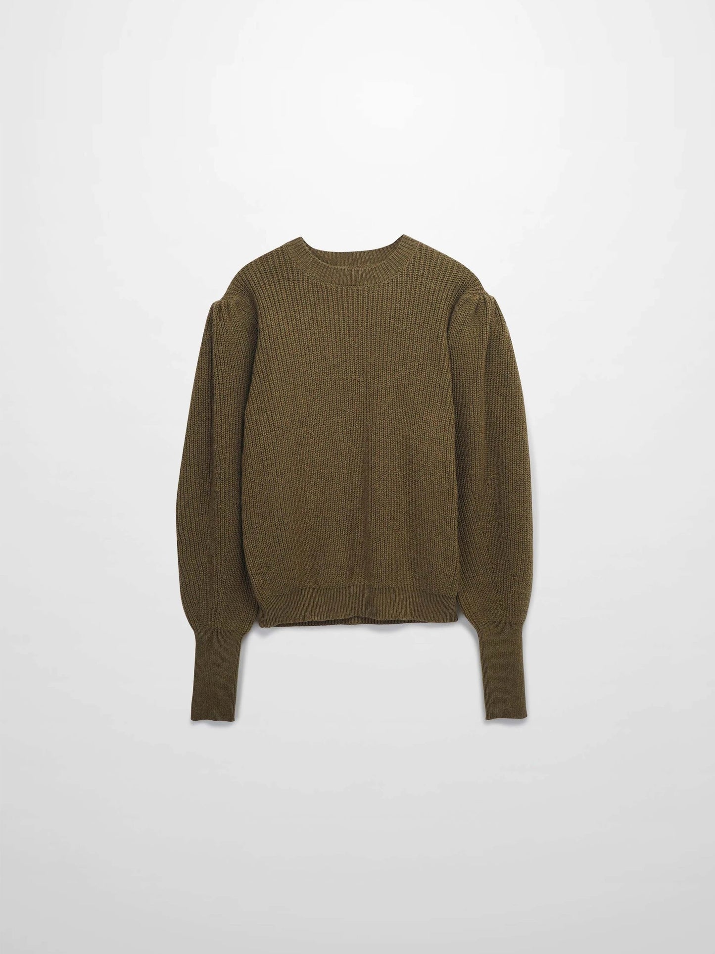Puff Sleeve Sweater-Olive by MEENA