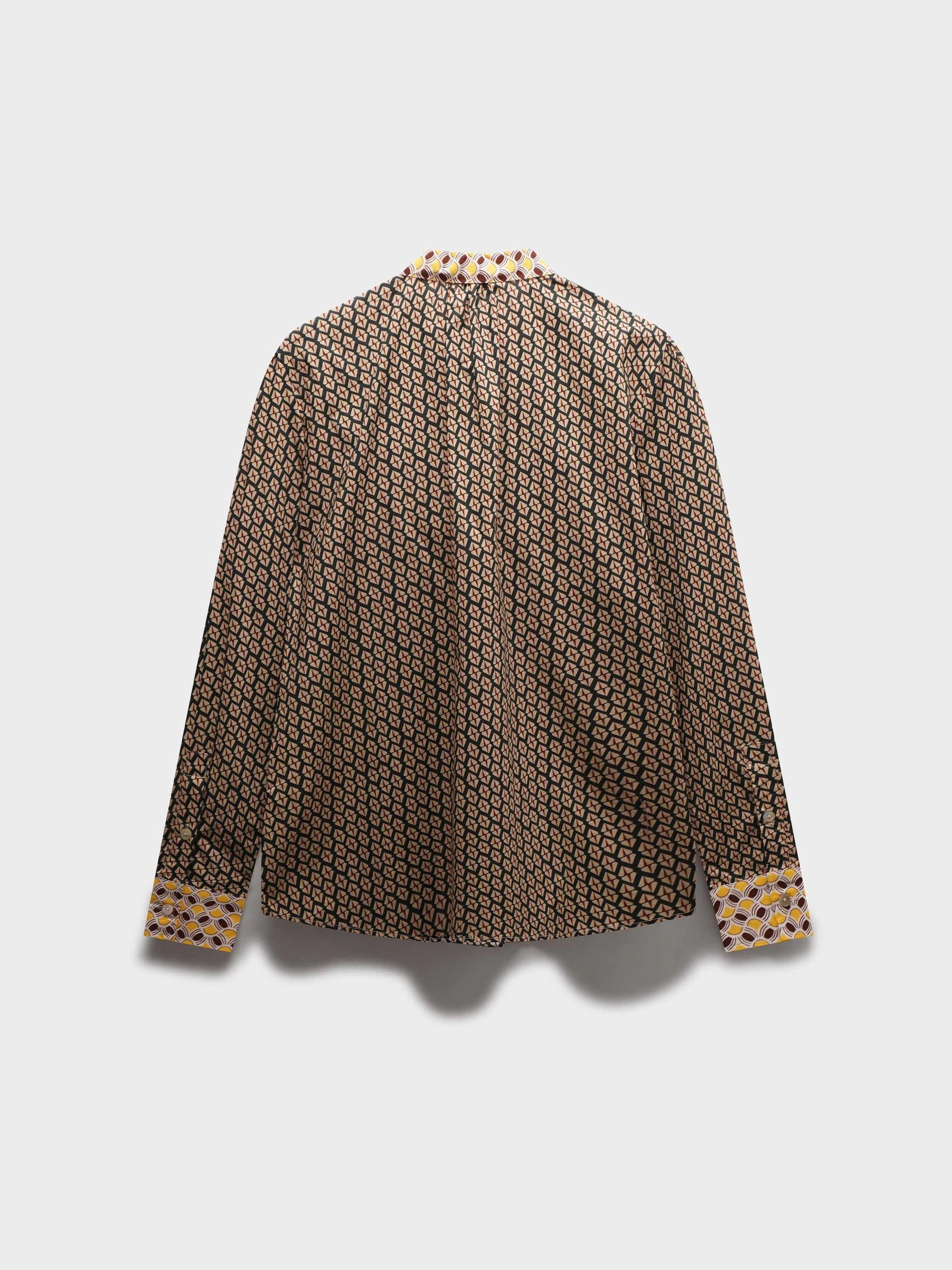 Cotton Bow Blouse-Two Tone Geometric by MEENA