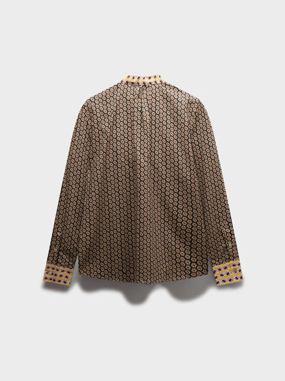 Cotton Bow Blouse-Two Tone Geometric by MEENA