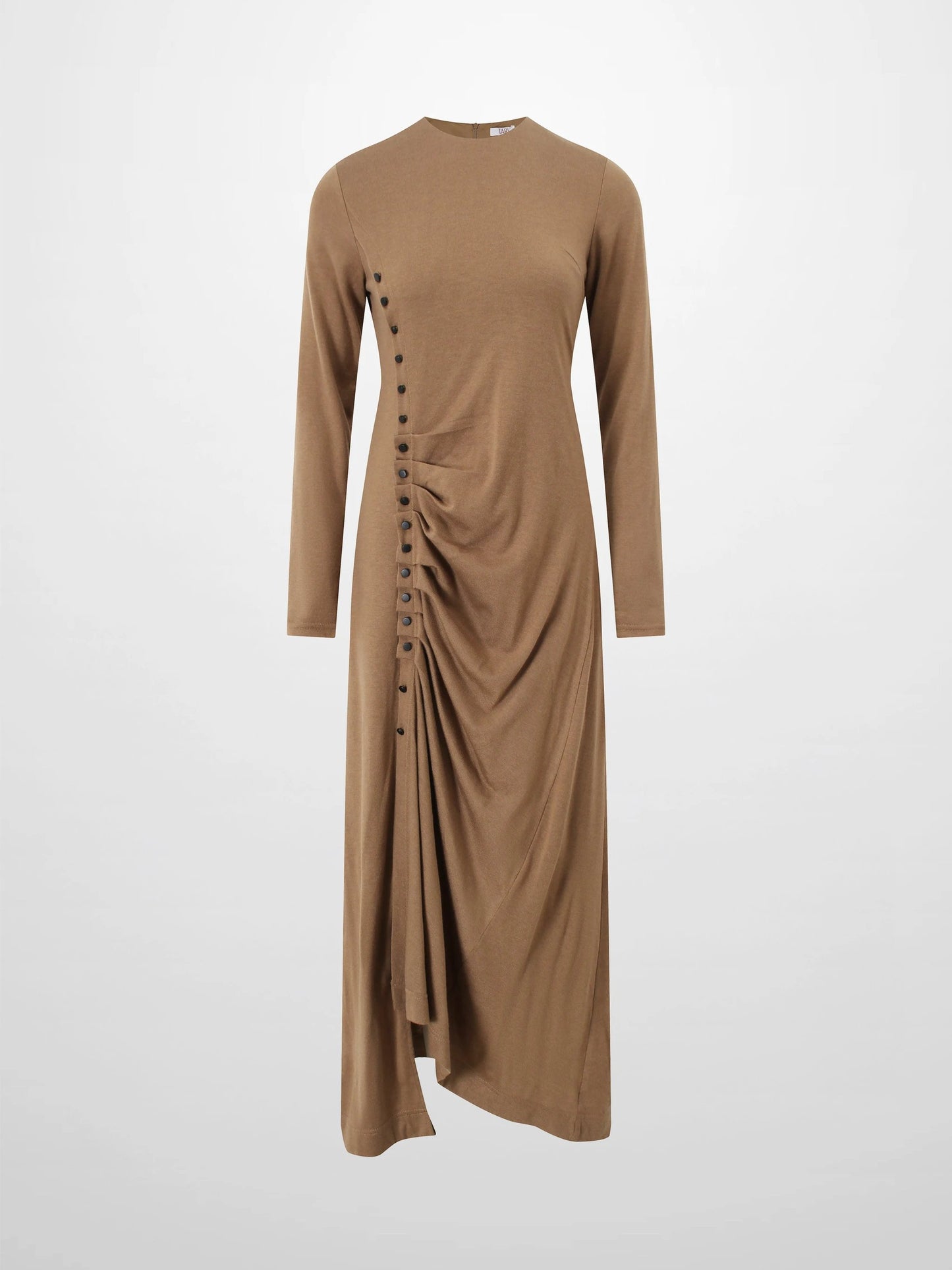 Side Shirred Button Down Knit-Camel by TARI