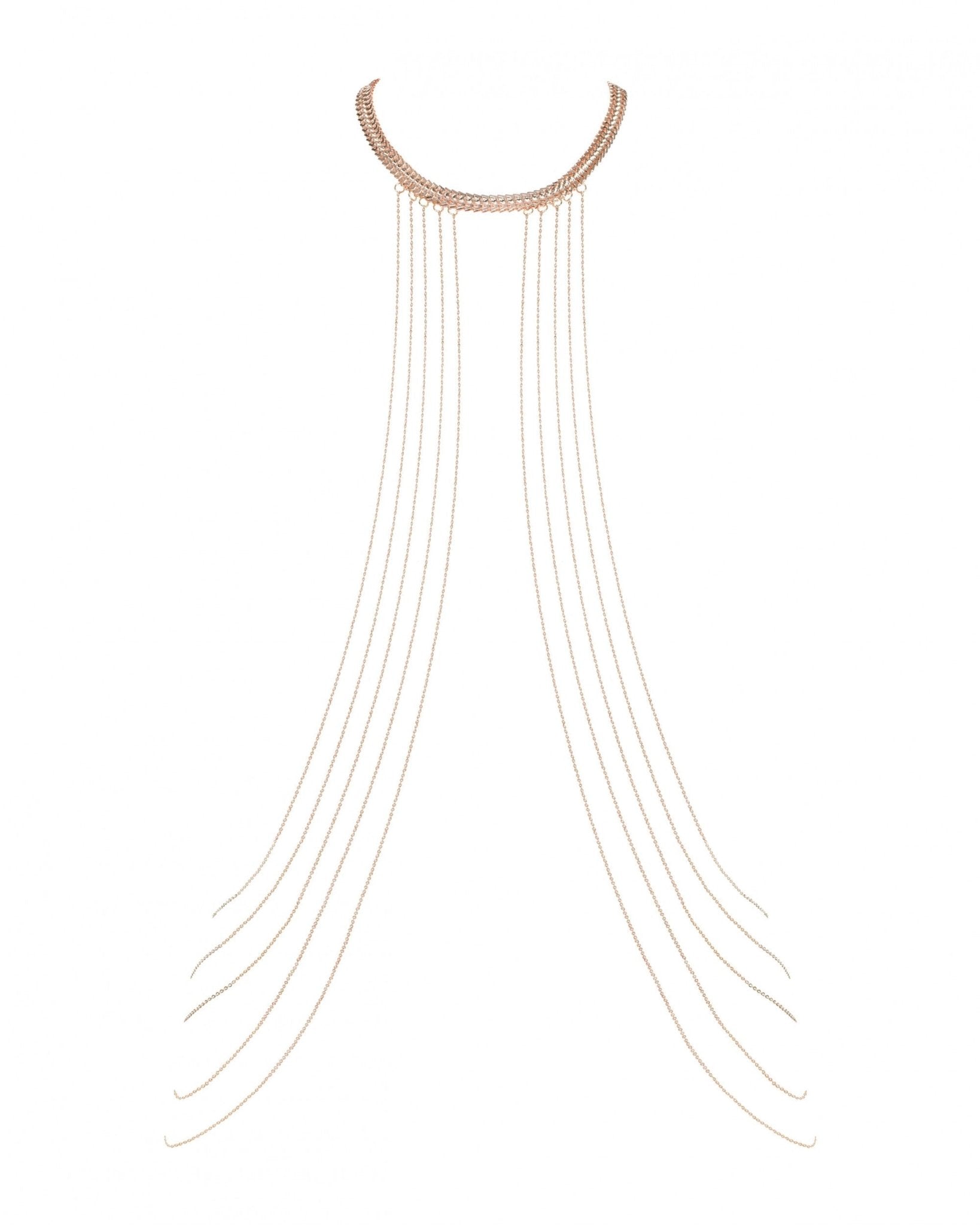 Gold Draped Body Chain Obsessive Bijou - Ansley Effect
