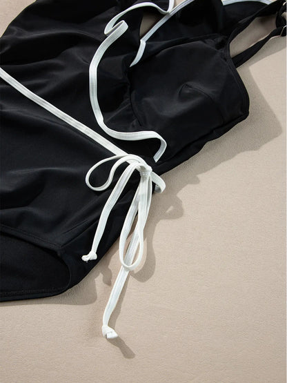 Ruffle Trim V-Neck One-Piece Swimsuit by Trendsi