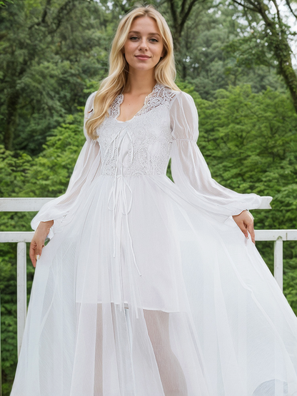 Unwritten Verse Lace Robe and Camisole Set