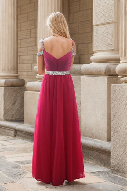 Rubelle Light Beaded Off-Shoulder A-Line Gown