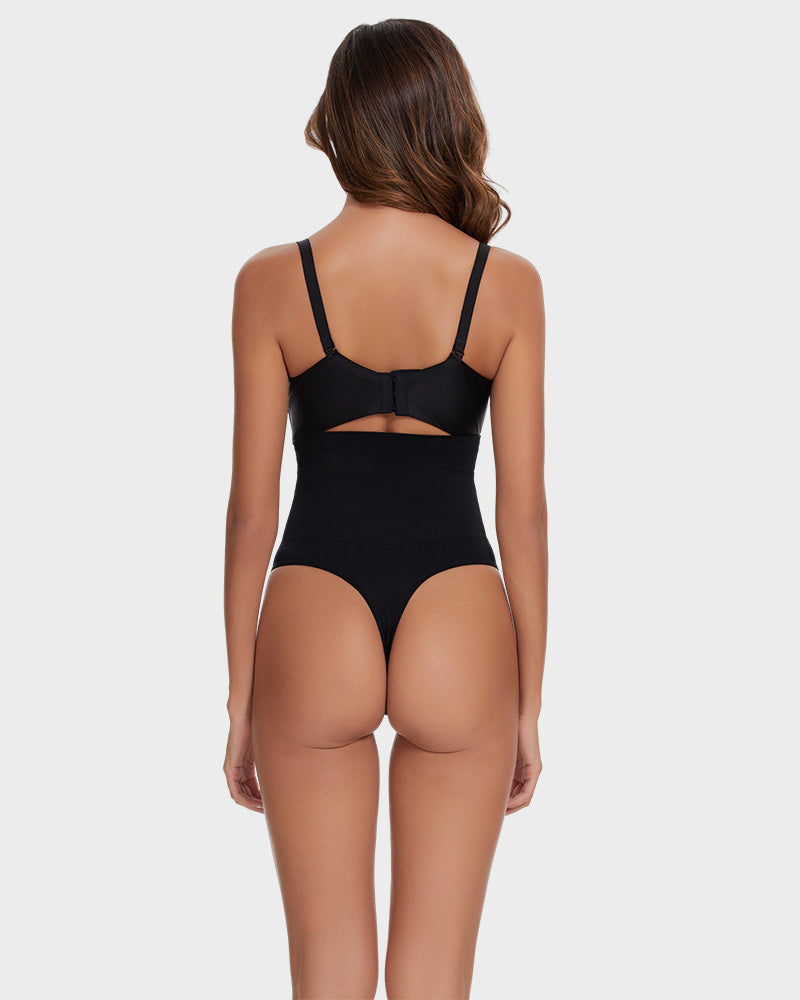 Seamless High-Waisted Shaper Thong Panty（2pcs ）