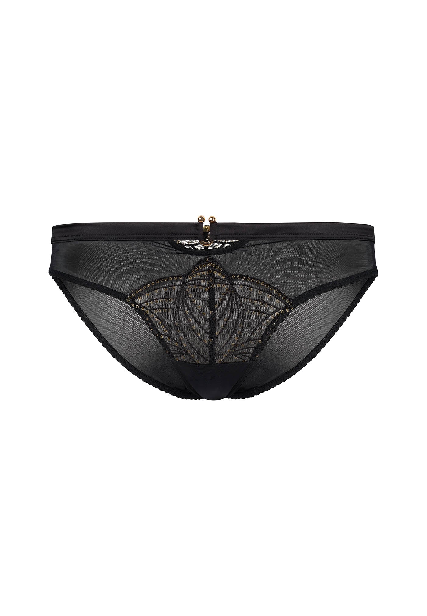 Gossard Viva Black Sheer Embroidered Bikini Panties