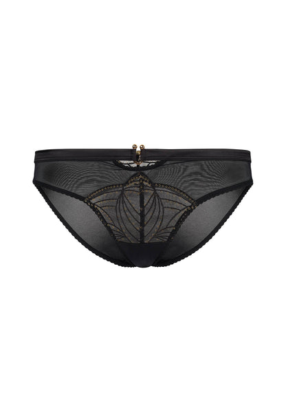 Gossard Viva Black Sheer Embroidered Bikini Panties