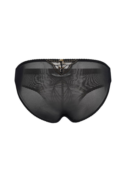 Gossard Viva Black Sheer Embroidered Bikini Panties