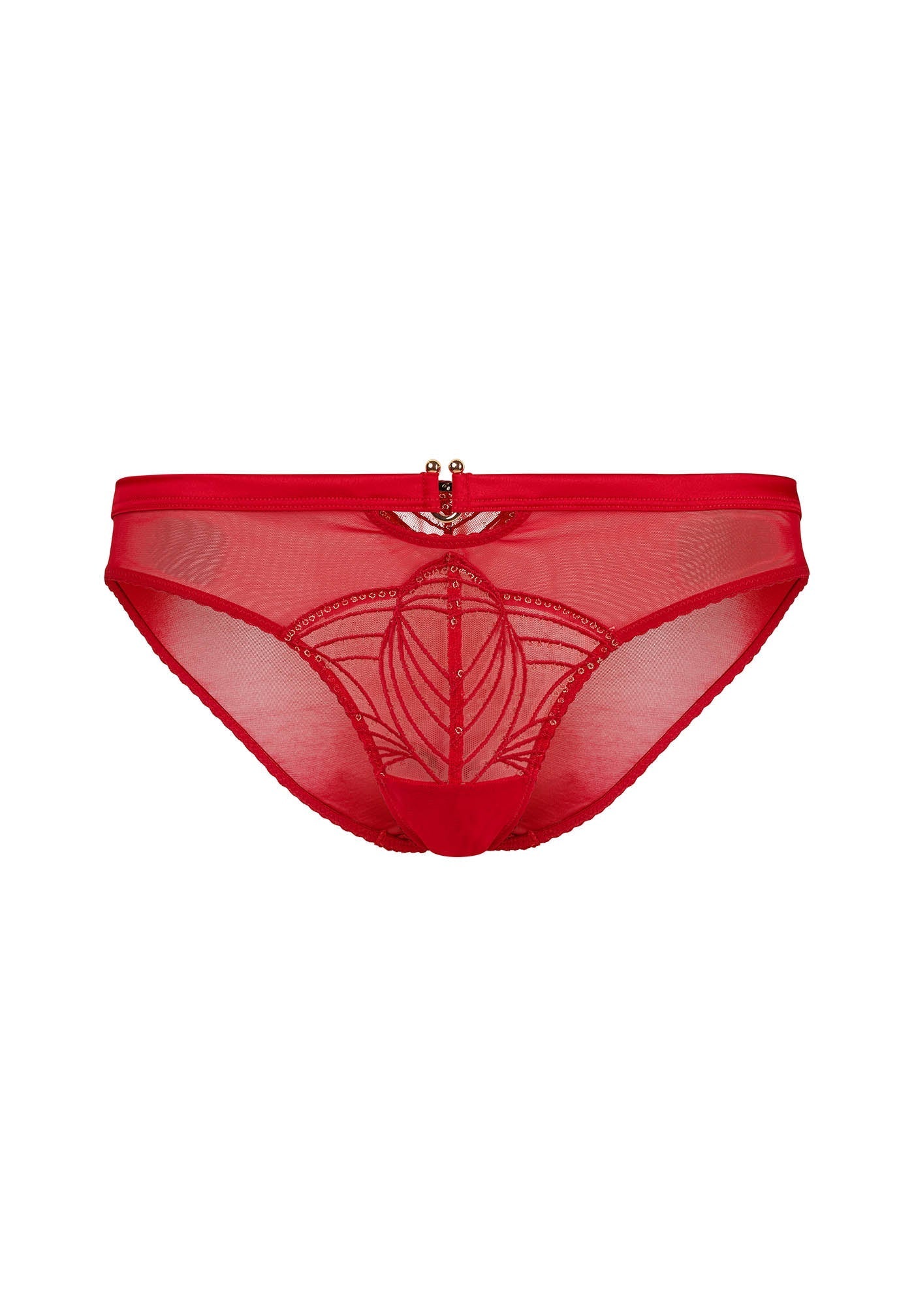 Gossard Viva Red Sheer Embroidered Bikini Panties