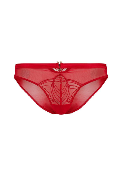 Gossard Viva Red Sheer Embroidered Bikini Panties